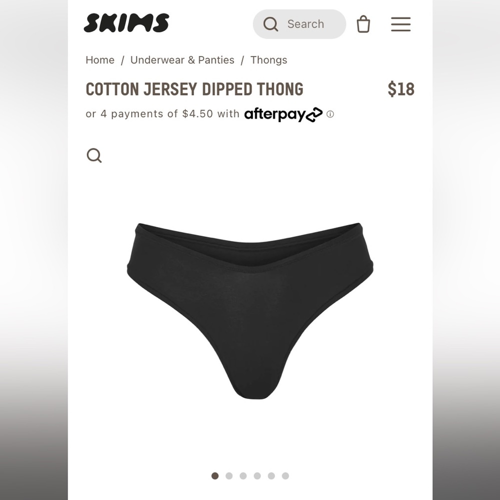 SKIMS - cotton jersey dipped thong - Kim Kardashian
